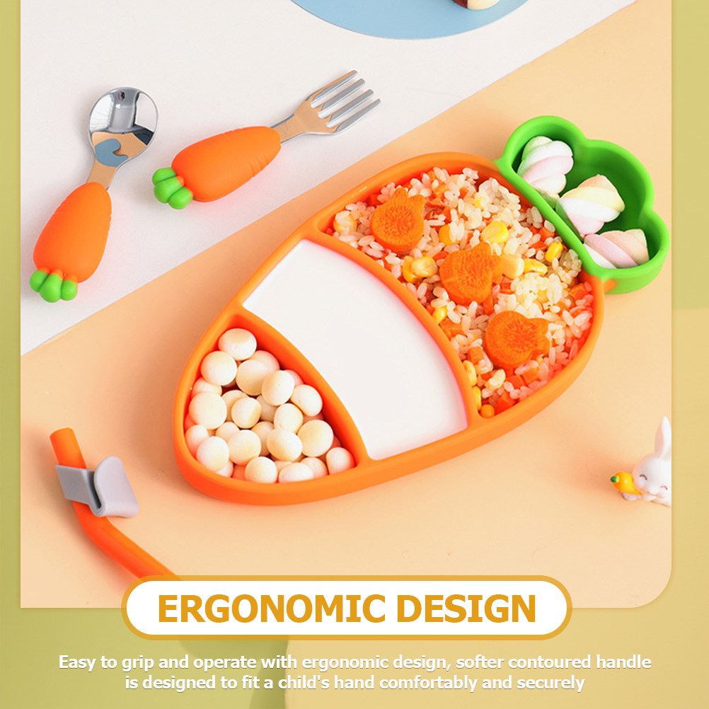 Baby Food Utensils Set - 1Set Carrot Design Baby Tableware Set