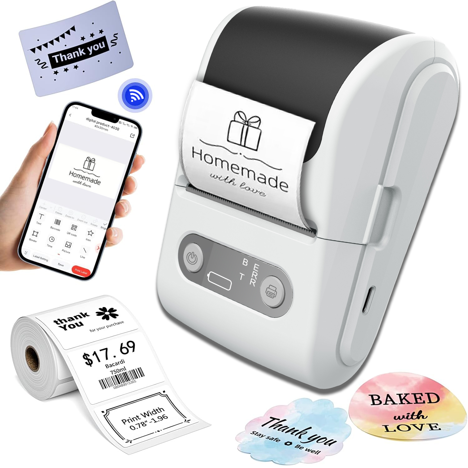 Baby Food Label - Portable P1 Bluetooth Thermal Label Printer
