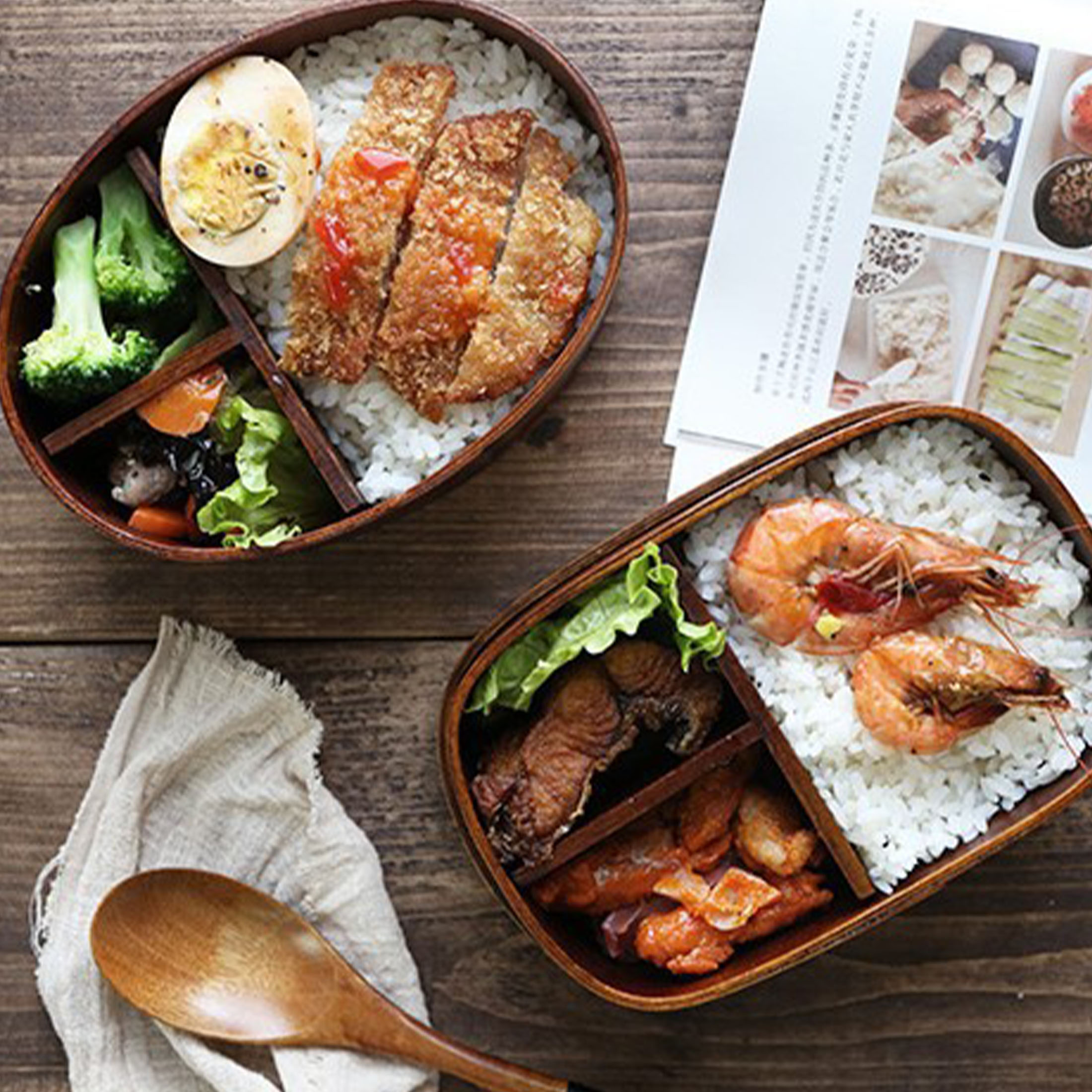 Baby Food Japanese - Japanese Style Wooden Lunch Box Bento