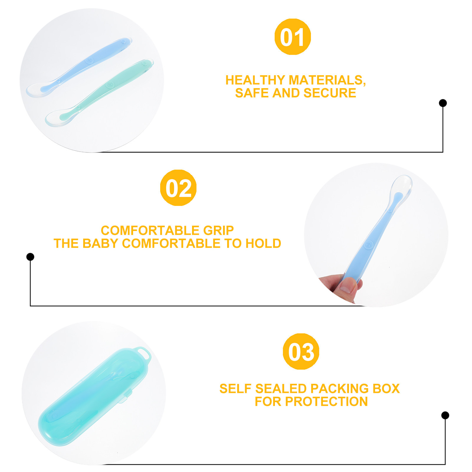 2Pcs Baby Food Spoons Feeding  - Baby Food Utensils Set ulasan dan harga