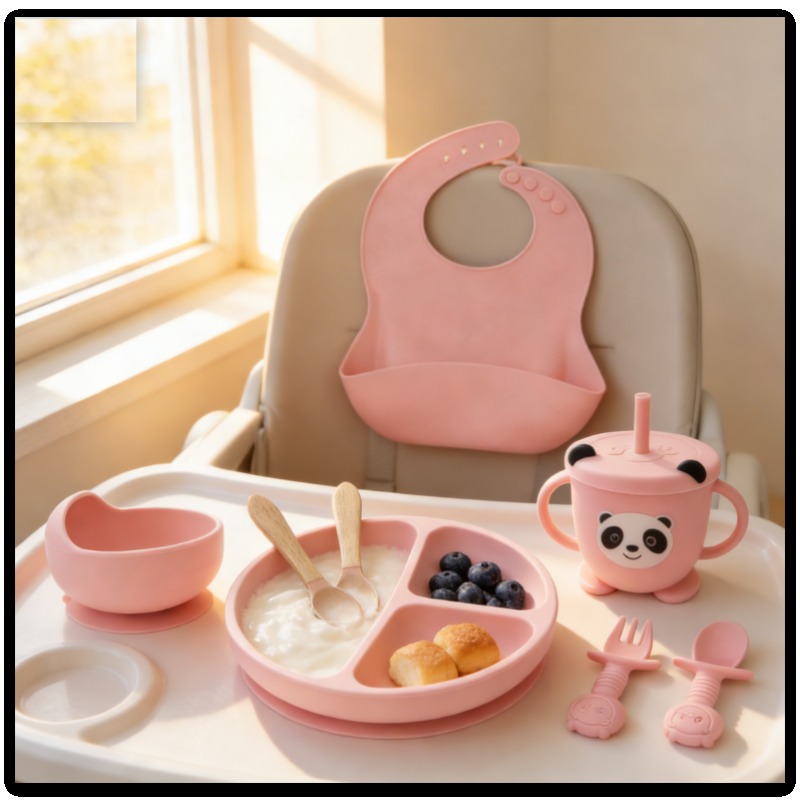 Baby Feeding Spoon Set 8 Pcs F - Baby Food Utensils Set ulasan dan harga
