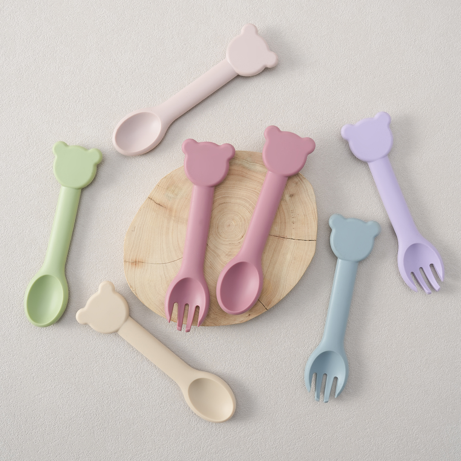 2PCS Silicone Baby Tableware A - Baby Food Utensils Set ulasan dan harga