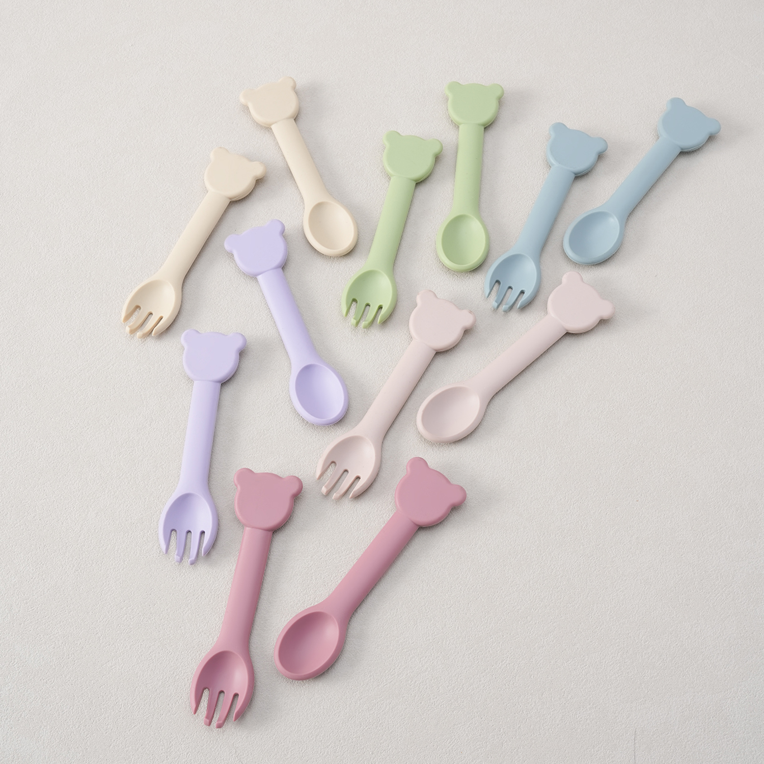 2PCS Silicone Baby Tableware A - Baby Food Utensils Set ulasan dan harga