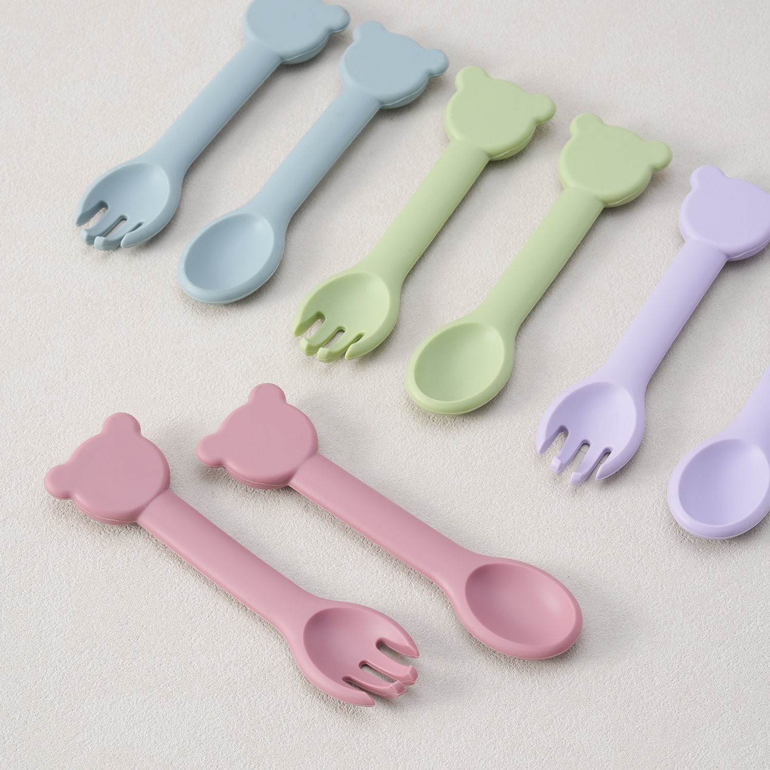 2PCS Silicone Baby Tableware A - Baby Food Utensils Set ulasan dan harga