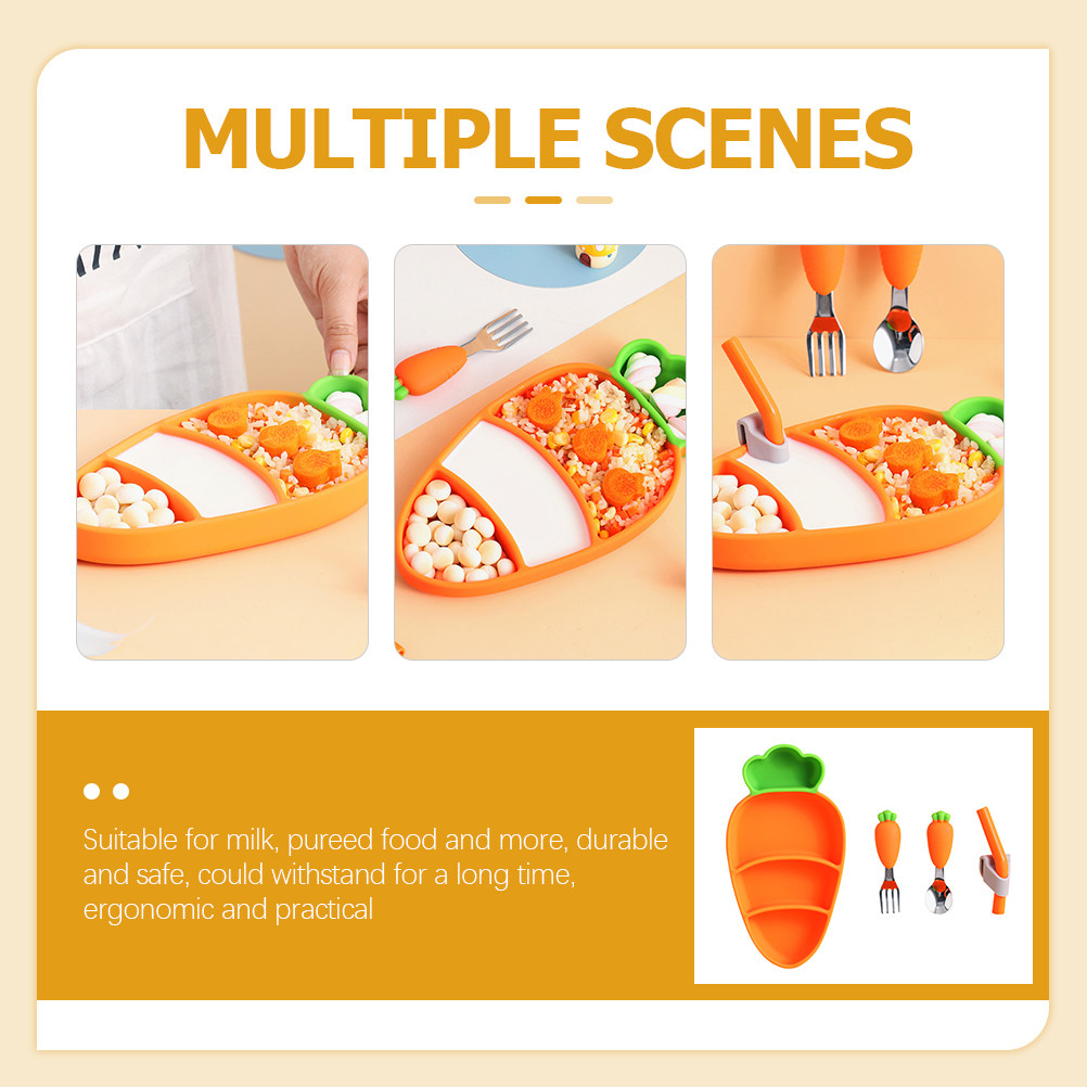1Set Carrot Design Baby Tablew - Baby Food Utensils Set ulasan dan harga