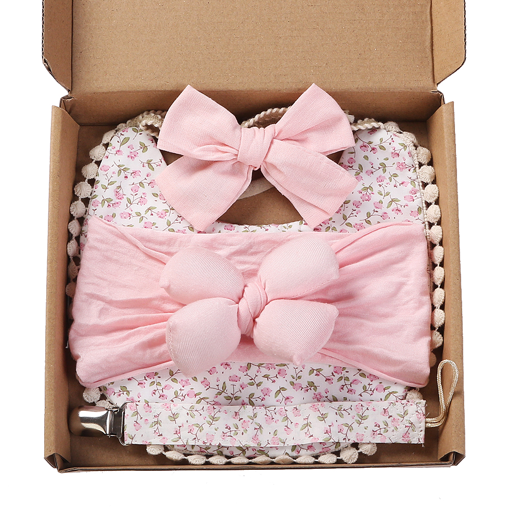 4Pcs/Set Flower Print Baby Bib - Food Box Baby ulasan dan harga