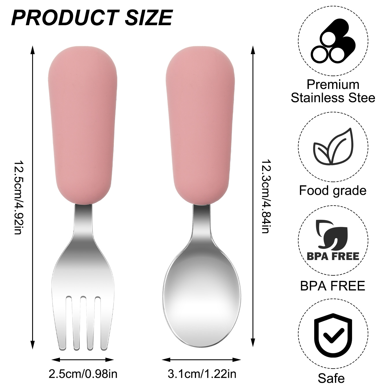 Color Kids 2PCS Stainless Stee - Baby Food Utensils Set ulasan dan harga