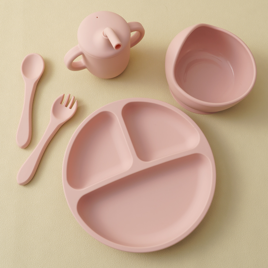 5PCS Baby Silicone Tableware S - Baby Food Utensils Set ulasan dan harga