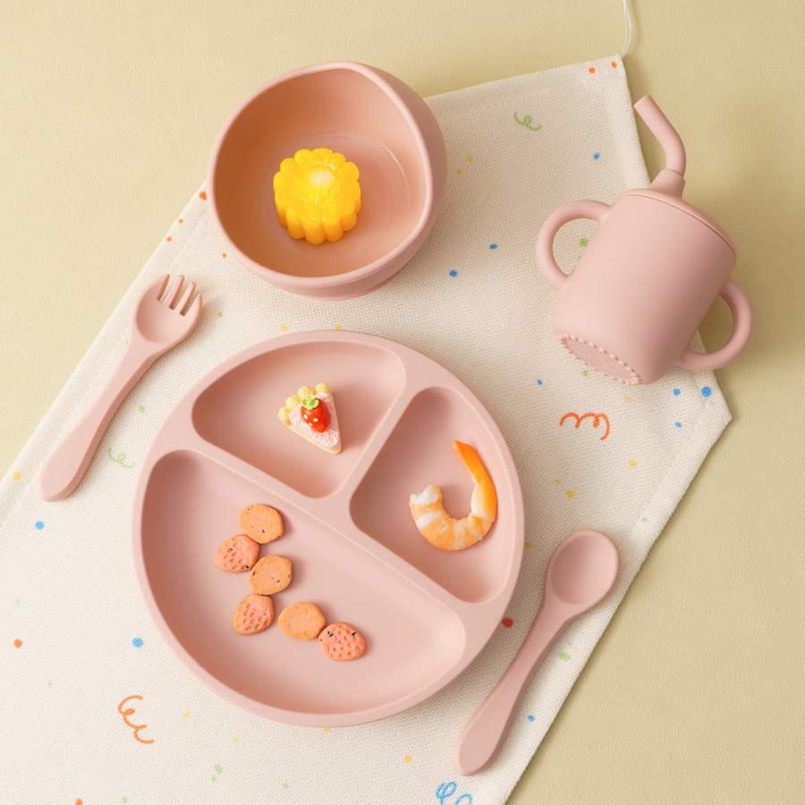 5PCS Baby Silicone Tableware S - Baby Food Utensils Set ulasan dan harga