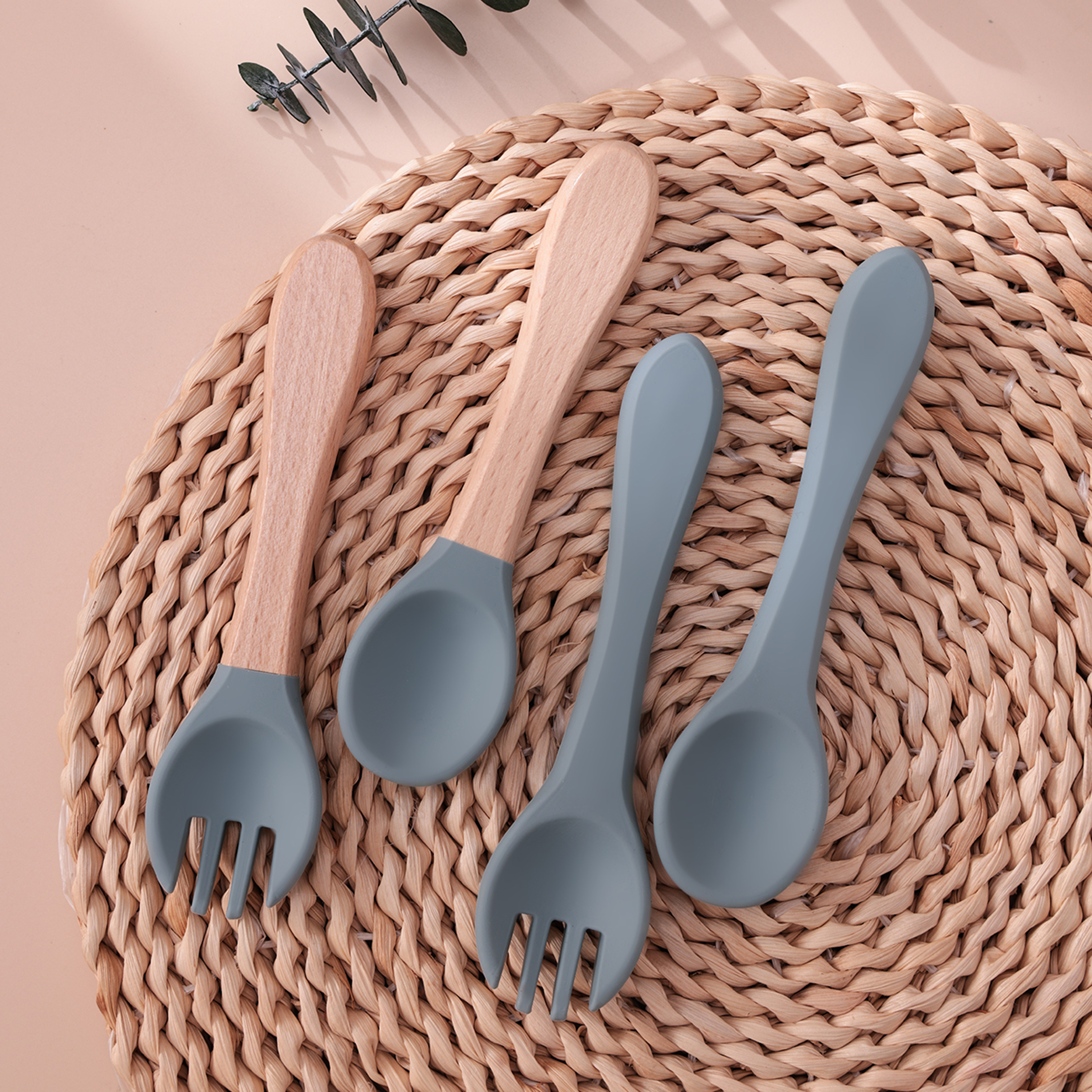 Color Kids 4PCS Silicone Baby  - Baby Food Utensils Set ulasan dan harga