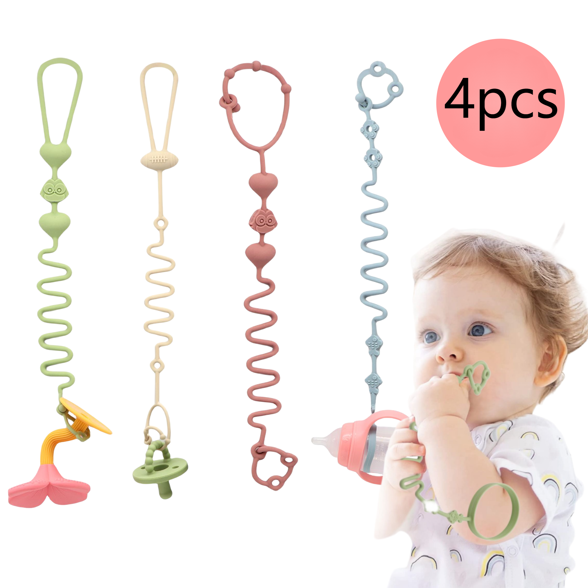 4-Piece Pack - Baby Toy Straps - Baby Food Bottle ulasan dan harga
