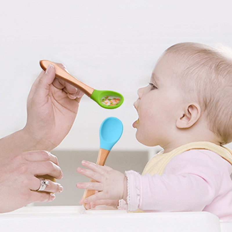 2Pcs/Set Baby Silicone Spoon F - Baby Food Utensils Set ulasan dan harga