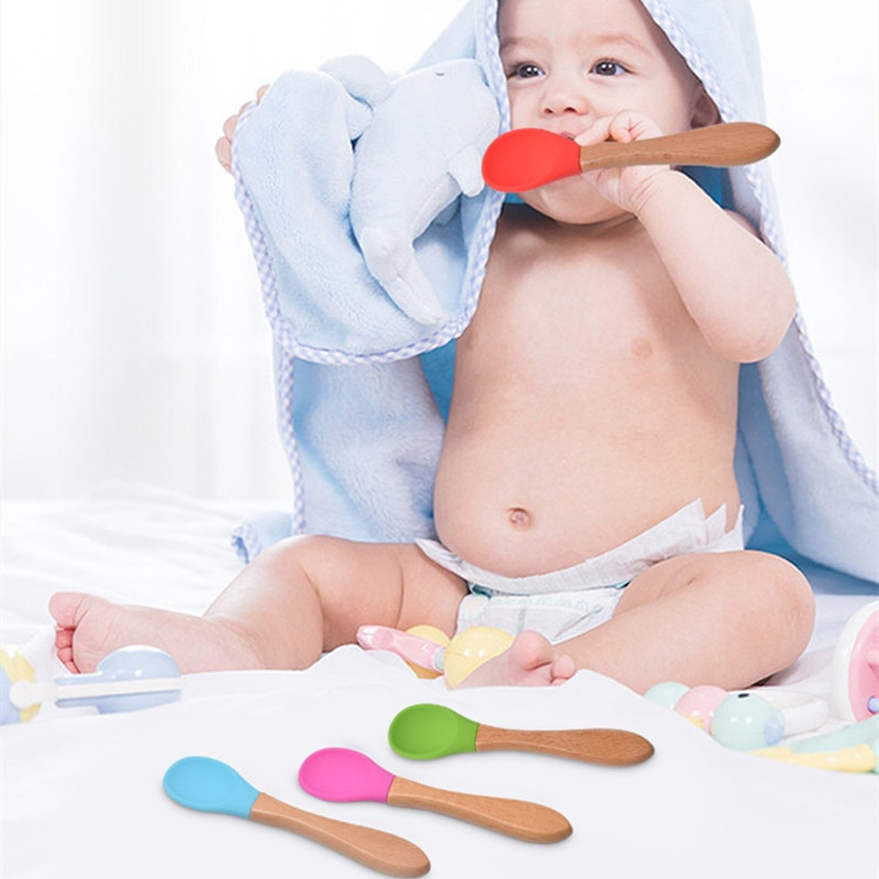 2Pcs/Set Baby Silicone Spoon F - Baby Food Utensils Set ulasan dan harga