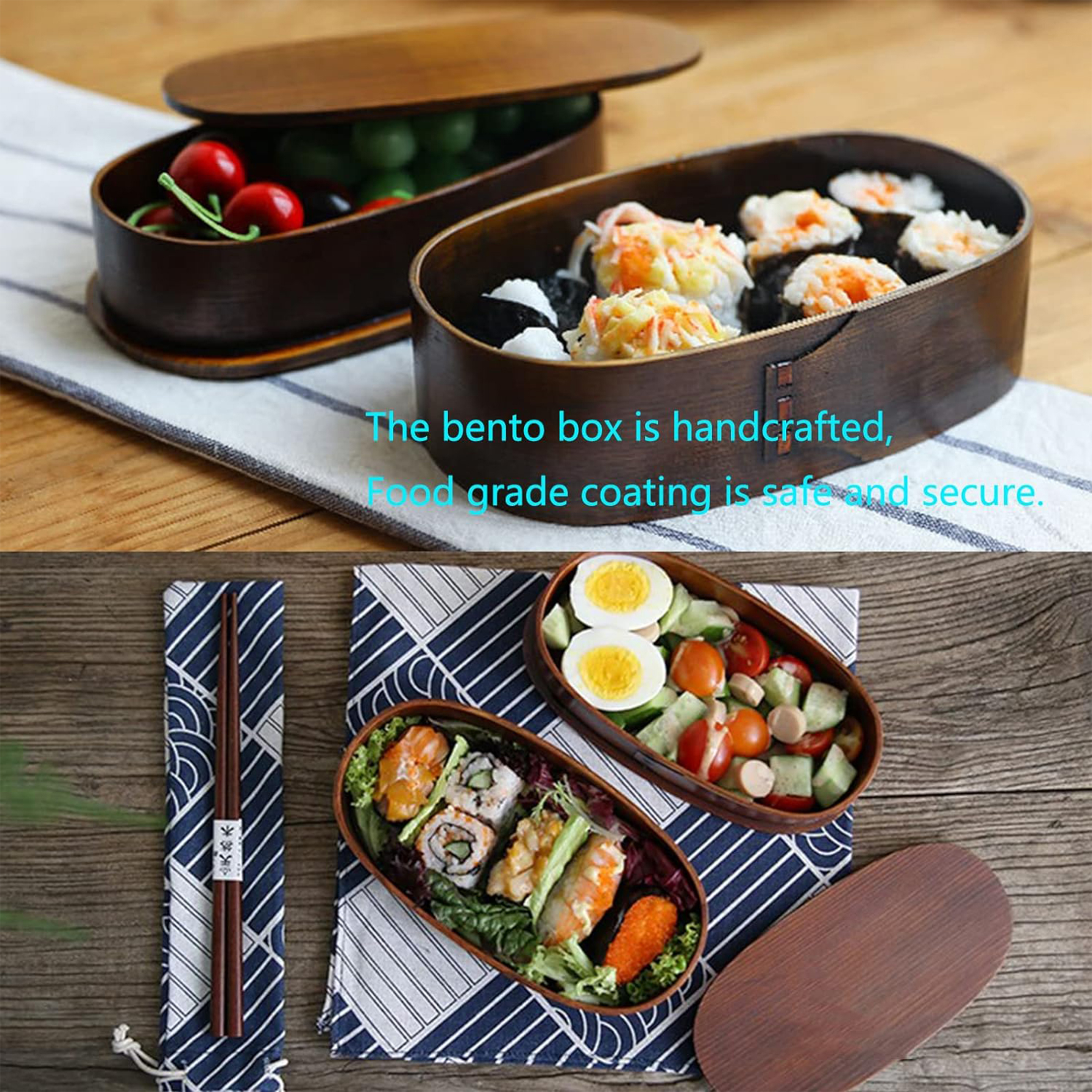 Japanese Style Wooden Lunch Bo - Baby Food Japanese ulasan dan harga