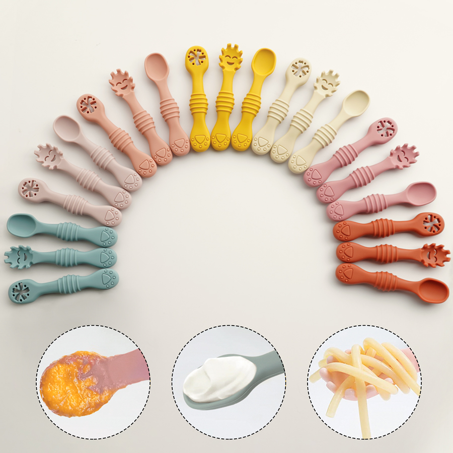 New Mother-kids 3PCS Baby Sili - Baby Food Utensils Set ulasan dan harga