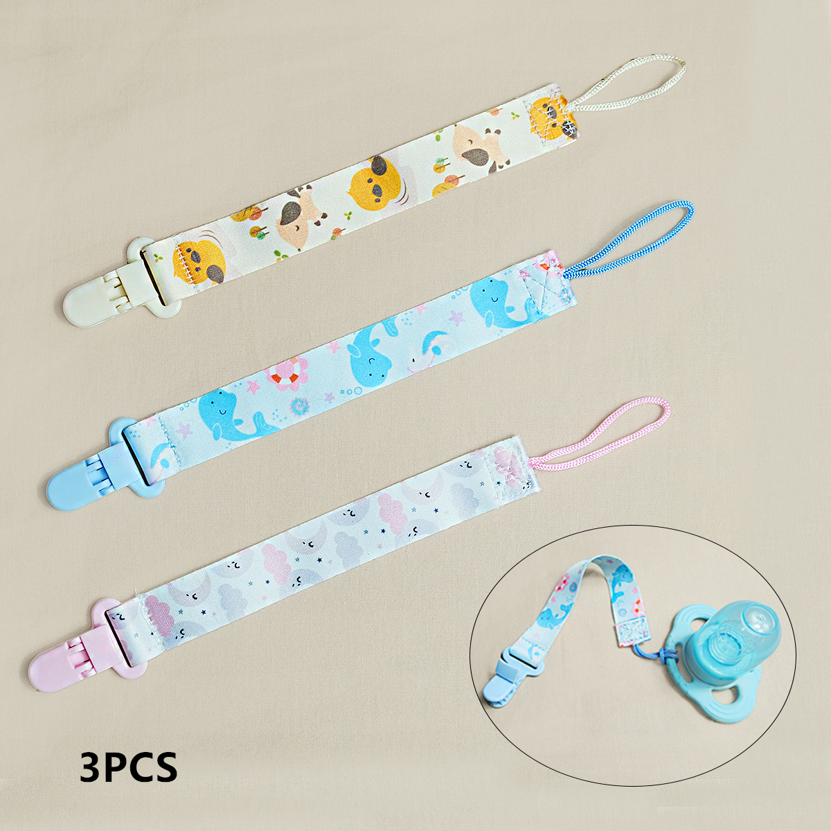 3PCS cartoon printed baby paci - Baby Food Bottle ulasan dan harga
