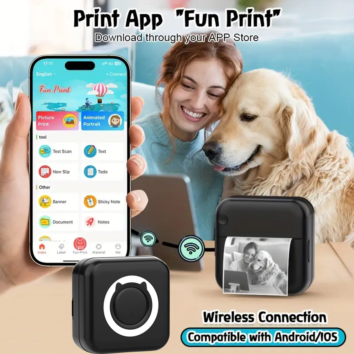 Mini Printer for IPhone and An - Baby Food Label ulasan dan harga