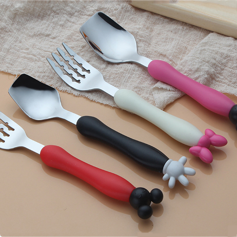 Cartoon Mickey Children Spoon  - Baby Food Utensils Set ulasan dan harga