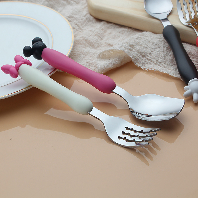 Cartoon Mickey Children Spoon  - Baby Food Utensils Set ulasan dan harga